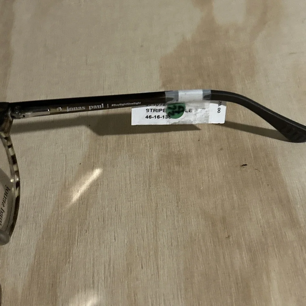Jonas Paul Paul Paige Striped Maple Eyeglasses Frame 46-16-130 NWT